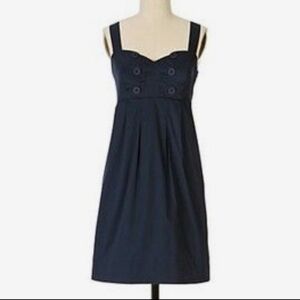 Anthropologie Maeve Navy Blue Sailor Button Dress